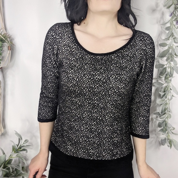 Anthropologie Sweaters - MOTH spotted chenille jacquard sweater black 0740